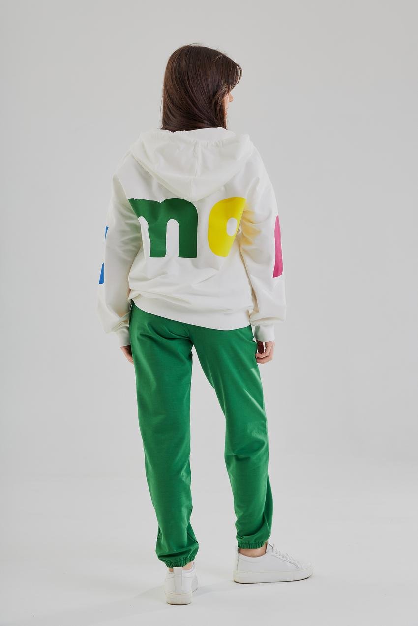 Костюм женский М129 2-х нитка с надписью UMON на замке спортивный XL Зеленый (666-1-63) - фото 2 Костюм женский М129 2-х нитка с надписью UMON на замке спортивный XL Зеленый (666-1-63) - фото 2