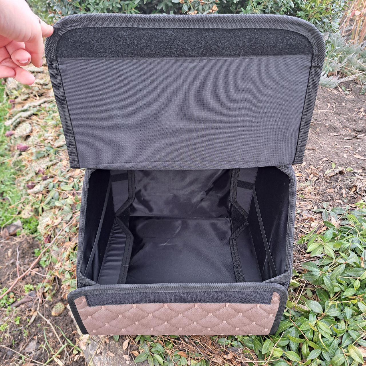 Органайзер автомобильный в багажник с перфорированной эко-кожи S 35x30x30 см Светло-коричневый (08291bf2) - фото 4