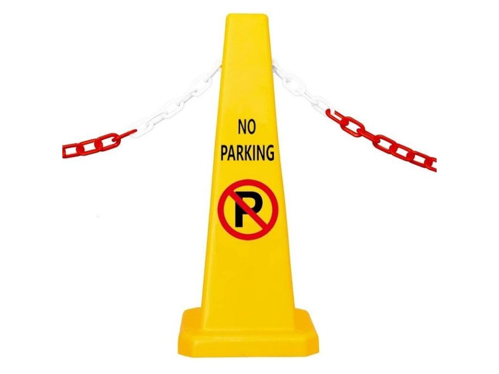 Стовпчик огороджувальний «No Parking» пластиковий паркувальний стовпчик з написом 67 см Жовтий - фото 4