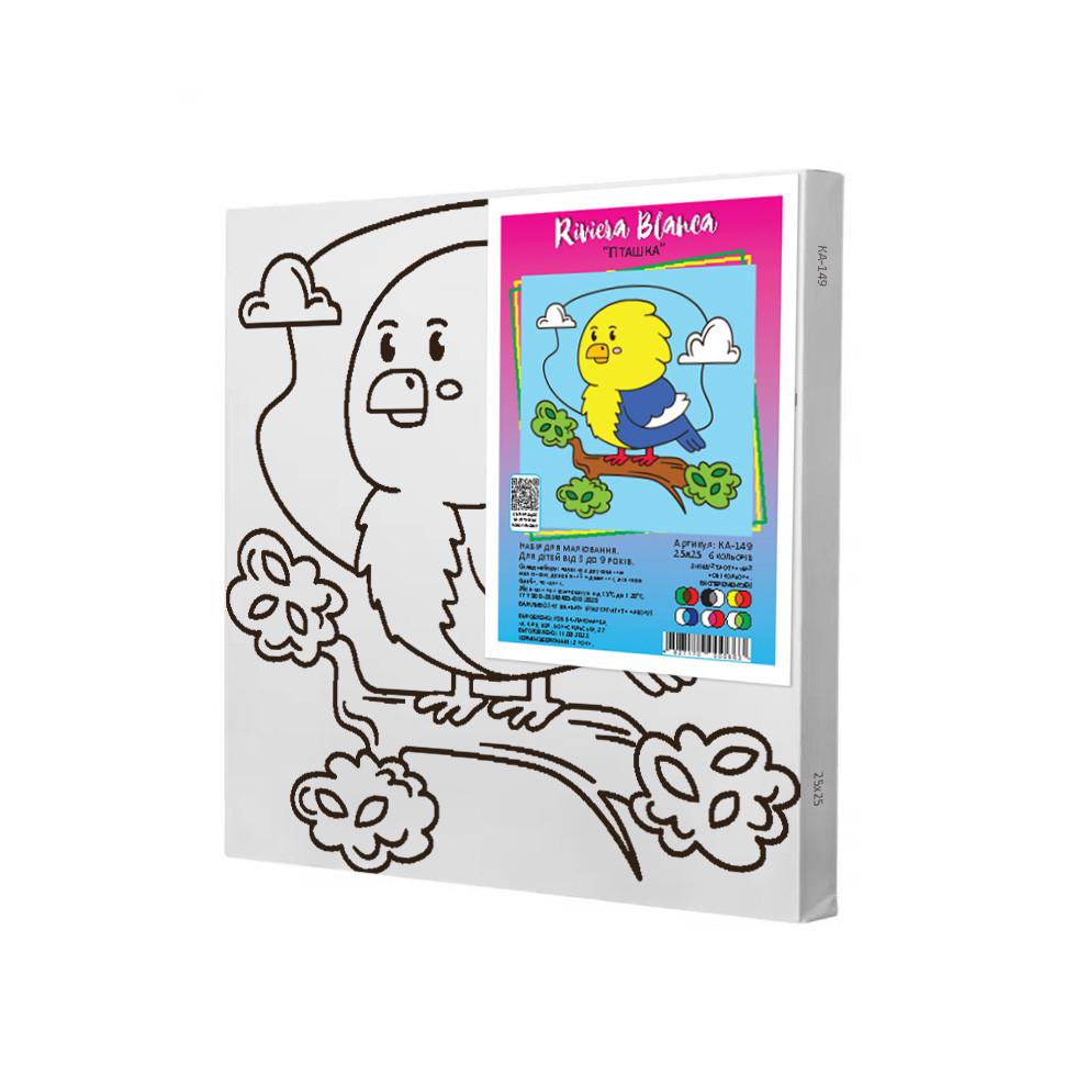 Набір для розпису по контурах Riviera Blanca Пташка 25x25 см (КА-149)