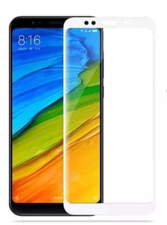 Загартоване захисне скло на Xiaomi Redmi 5 Plus Біле Повне покриття