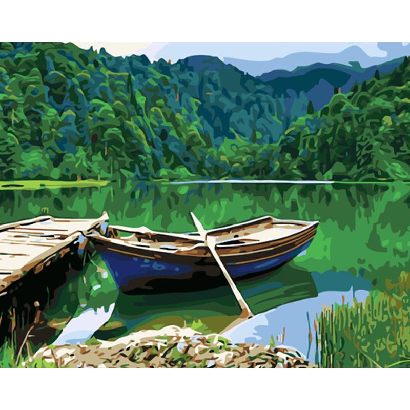 Картина по номерам Strateg Премиум Лодка на берегу 40x50 см (GS1104)