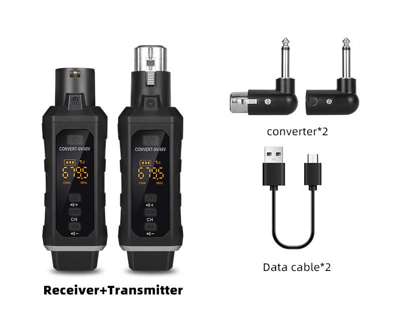 Мікрофонний конвертер бездротовий 2,4G UHF передавач і приймач XLR для мікрофона гітари адаптер 48 В (0086) - фото 2 Мікрофонний конвертер бездротовий 2,4G UHF передавач і приймач XLR для мікрофона гітари адаптер 48 В (0086) - фото 2