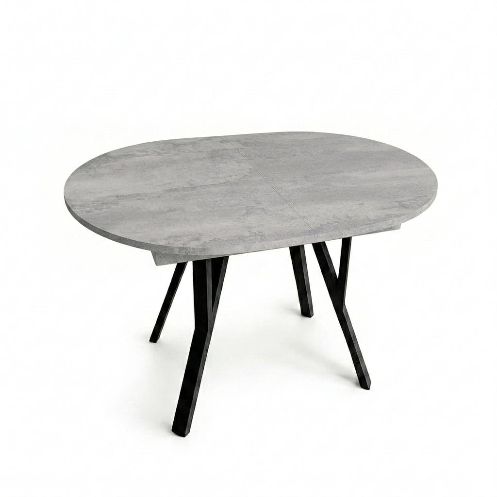 Обеденный стол Fusion Furniture Рондо 1100 Черный/Бетонный камень