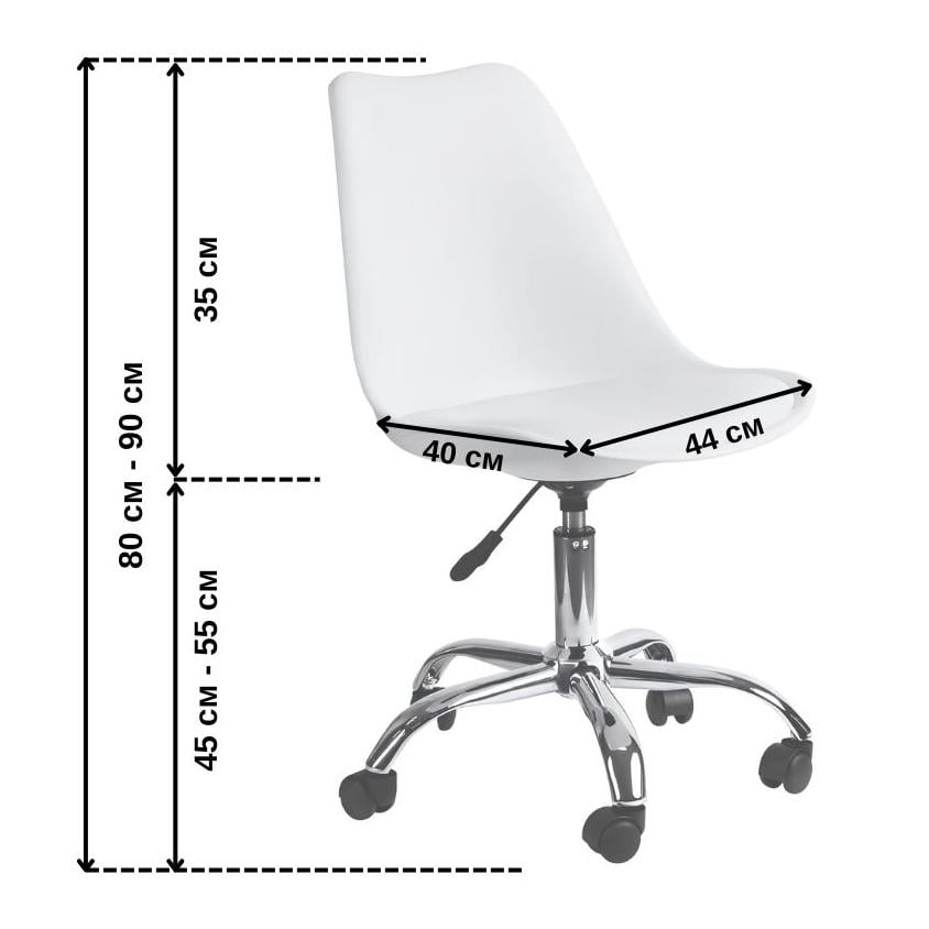 Крісло Bonro B-487 на колесах Білий (42300041) - фото 10