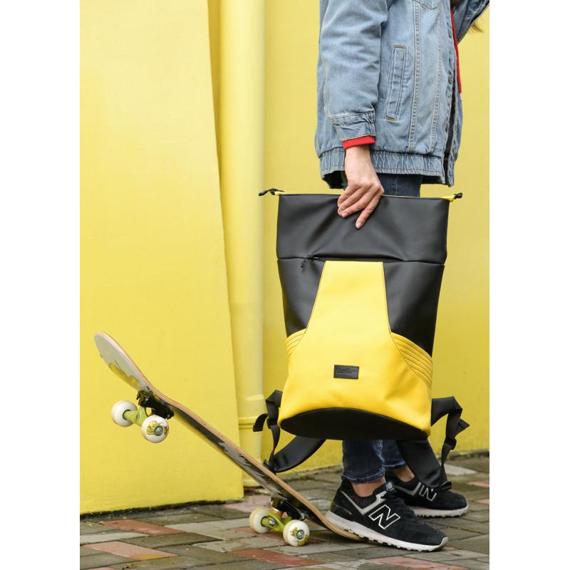 Рюкзак ролл Sambag RollTop MQN 41x27x18 см Черный с желтым - фото 5