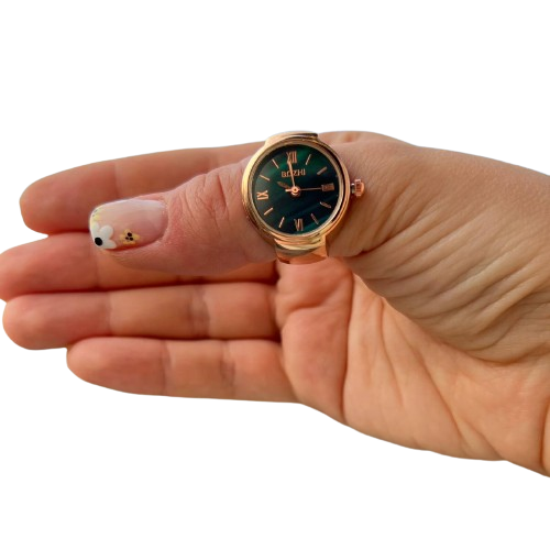 Часы-кольцо на палец с зеленым циферблатом (262) Часы-кольцо на палец с зеленым циферблатом (262)