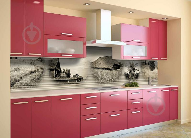 Скинали на кухню Zatarga «Старое Село» 600х3000 мм виниловая 3Д наклейка кухонный фартук самоклеящаяся Z180500/2