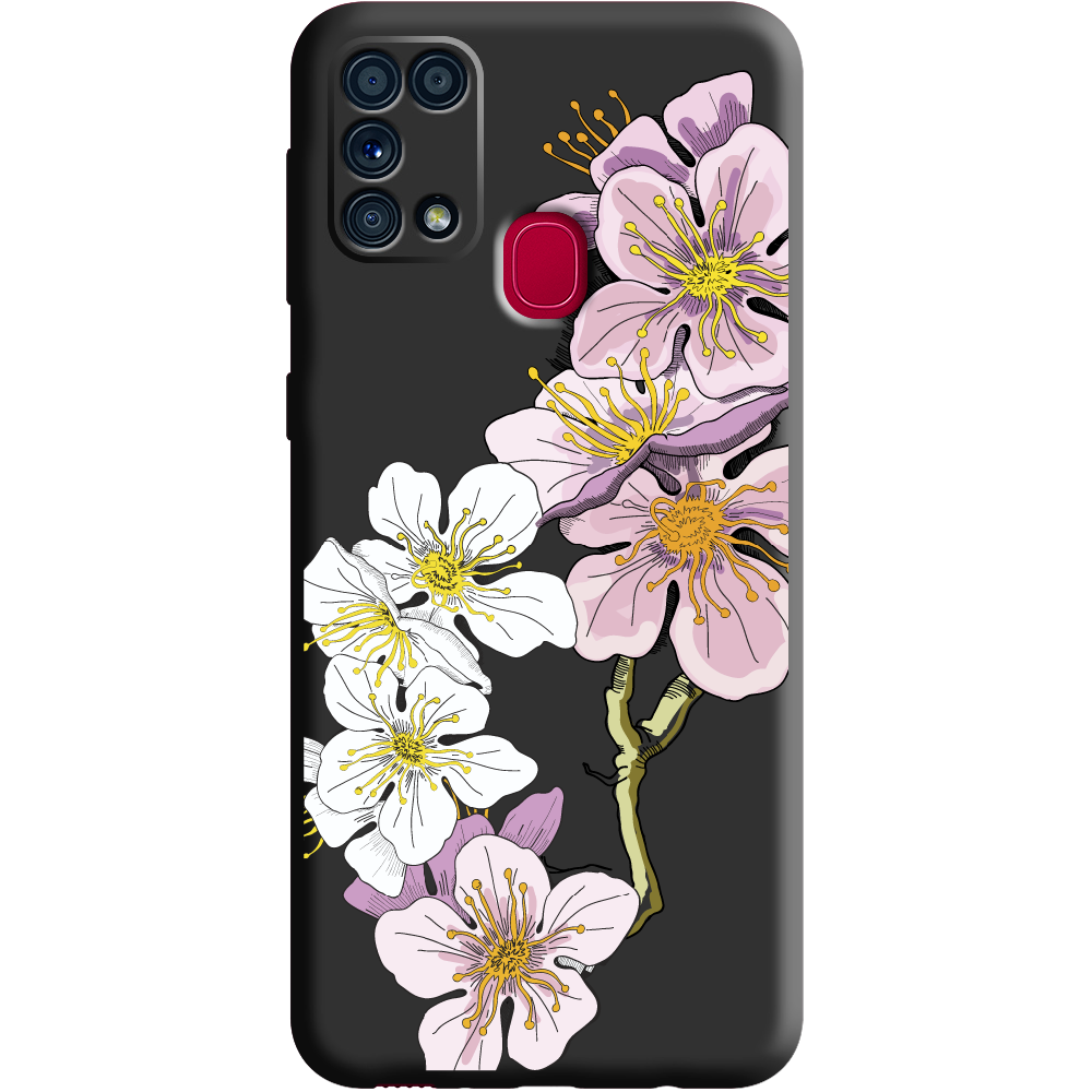 Чохол Boxface Samsung M315 Galaxy M31 Cherry Blossom Чорний силікон (39091-cc4-39654)