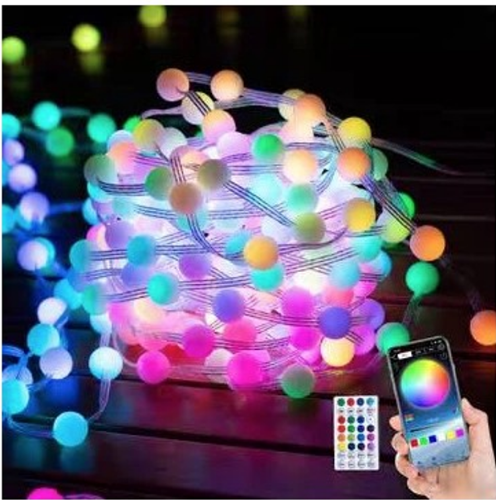 Гірлянда Кульки 20 м 200LED Різнокольоровий (22445585) - фото 2 Гірлянда Кульки 20 м 200LED Різнокольоровий (22445585) - фото 2