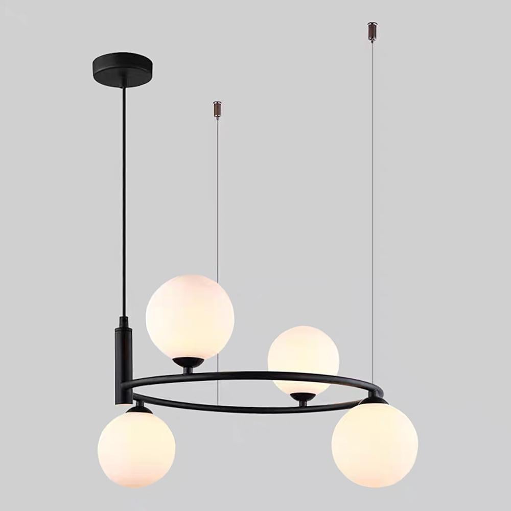 Люстра подвесная в виде кольца Light House SRS-20073-4 BK белый плафон Черный