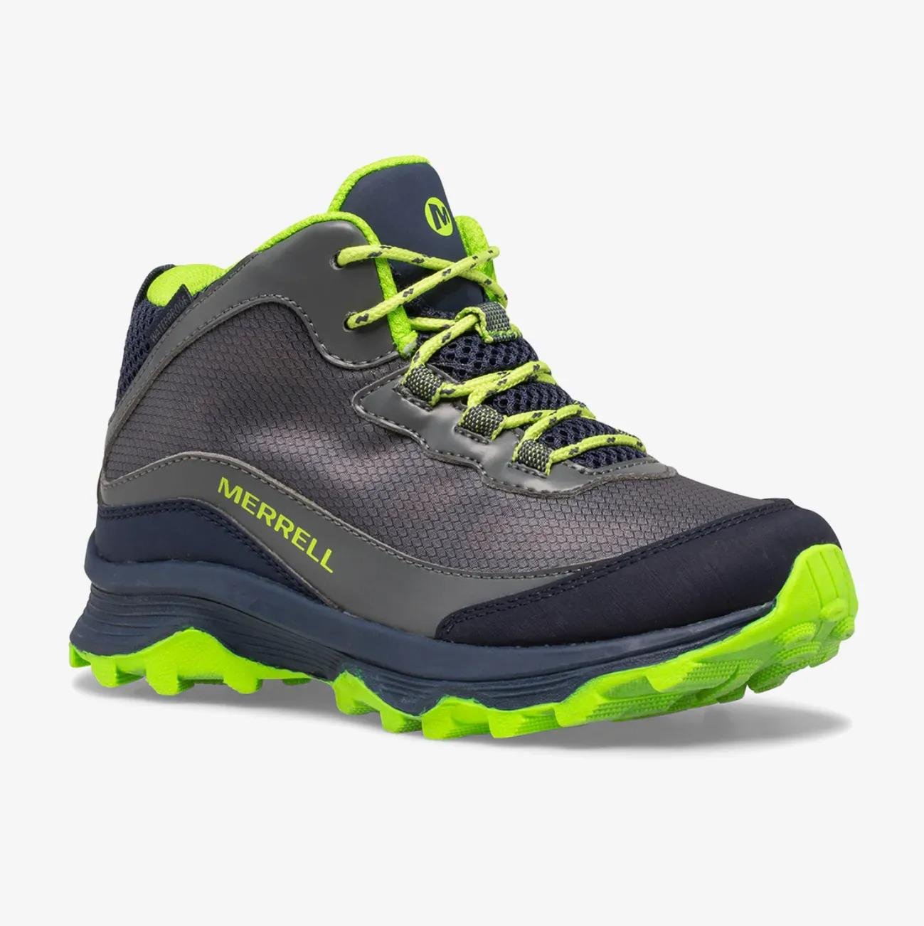 Ботинки детские зимние MERRELL Moab Speed Mid Waterproof р. 36/5/24,5 см Navy/Grey/Lime (20495323) - фото 2