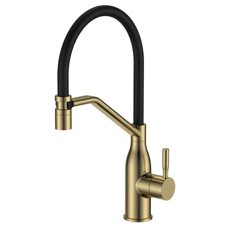 Смеситель для кухни MIXXUS Premium GRAVITY 017 Nut Brushed Gold Refl Black (MI8410)