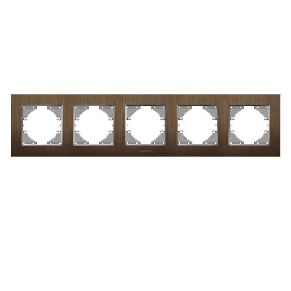 Рамка для розеток Vіdех Bіnеrа 5 місць горизонтальна алюміній Шоколадний (22551151) Рамка для розеток Vіdех Bіnеrа 5 місць горизонтальна алюміній Шоколадний (22551151)