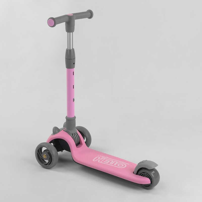Самокат трехколесный Best Scooter D-0558 3 колеса PU со светом Розовый Самокат трехколесный Best Scooter D-0558 3 колеса PU со светом Розовый