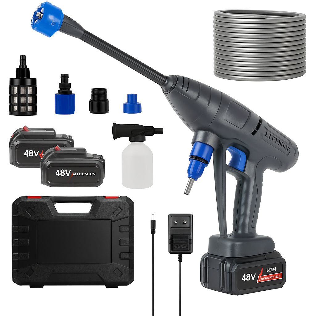 Минимойка аккумуляторная 12 Ah 30 бар 7 насадок 1100 Вт (28112666)