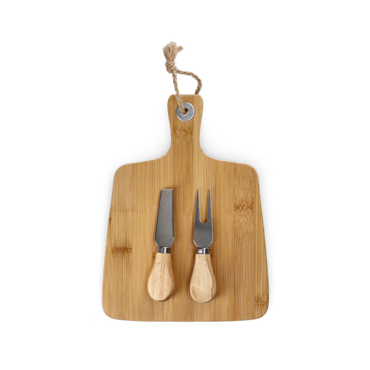 Доска разделочная с ножами для сыра Homla BAMBOU 26x19 см Дерево (200155) - фото 2