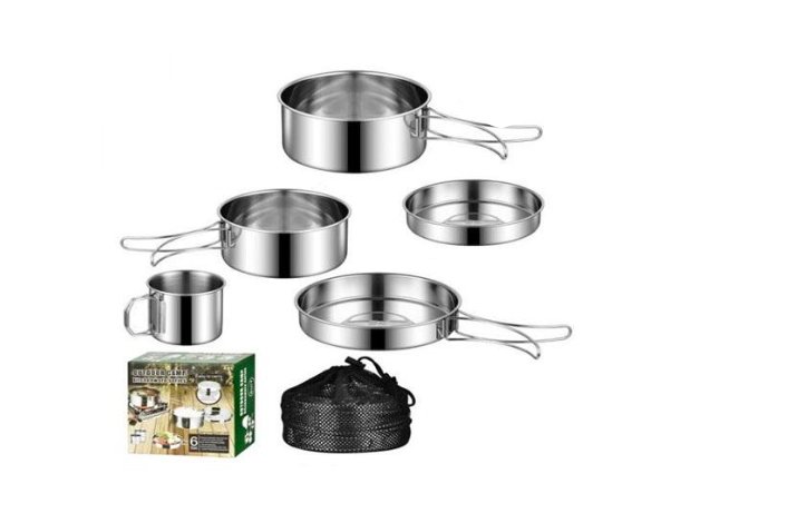 Набор посуды SS 5 7 см, 12/14/15 см в чехле (R30942)