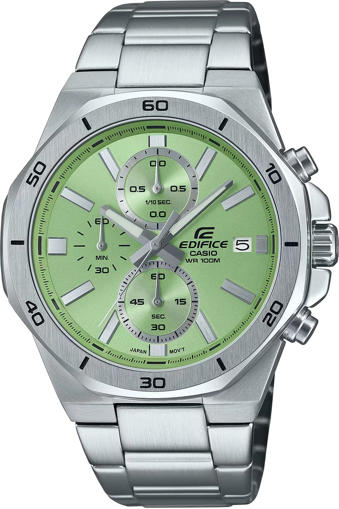Наручные часы мужские Casio Edifice EFV-640D-3AVUEF со стальным корпусом/водозащитой 100 м Зеленый (3100234220)