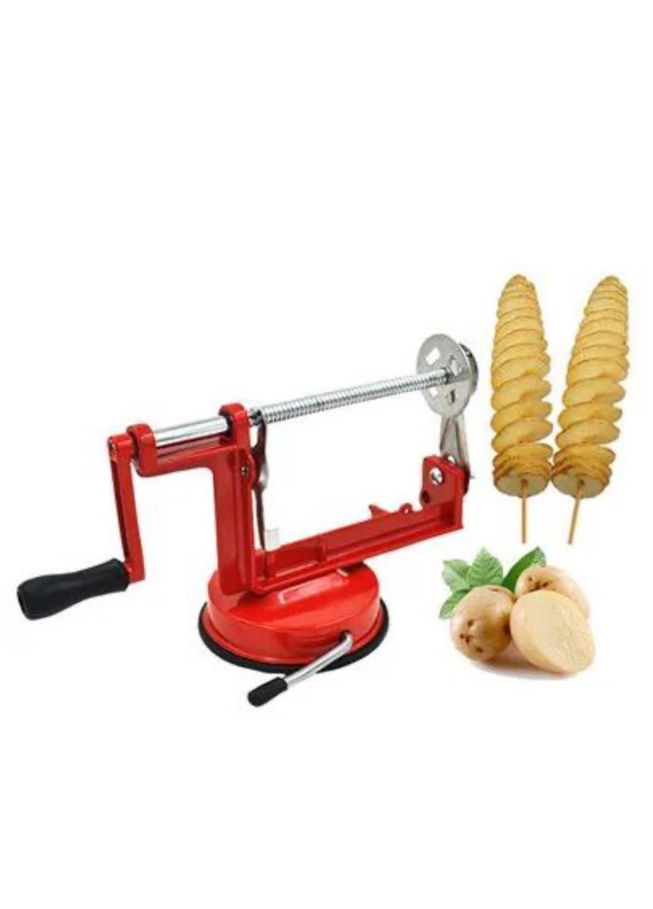 Машинка для різання картоплі спіраллю та чіпсів Spiral Potato Slicer Top Trends TM-119 Червоний (119588) - фото 4