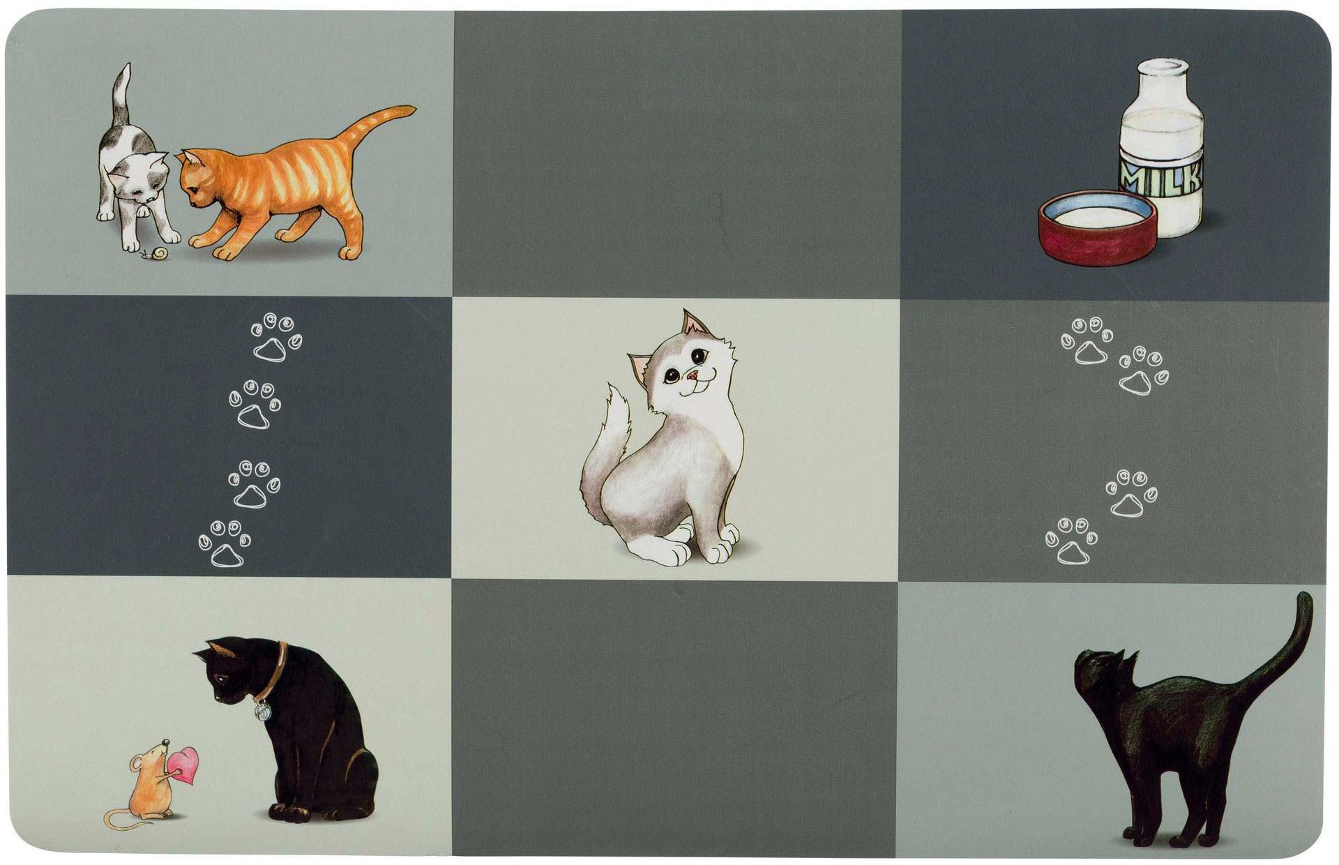Килимок під миски для котів Trixie Patchwork 44х28 см Сірий (4011905245799)