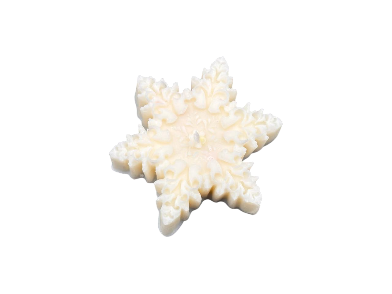 Свічка фігурна Сніжинка з натурального соєвого воску 7,5х7,5х2 см 45 г Бежевий (SVH-136)