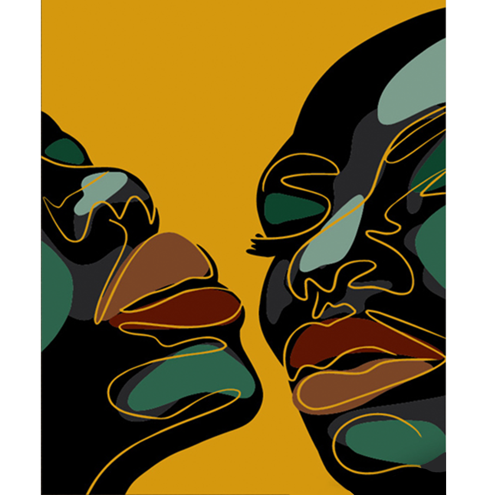 Картина по номерам Strateg Премиум Контуры лица 40х50 см (DY291)