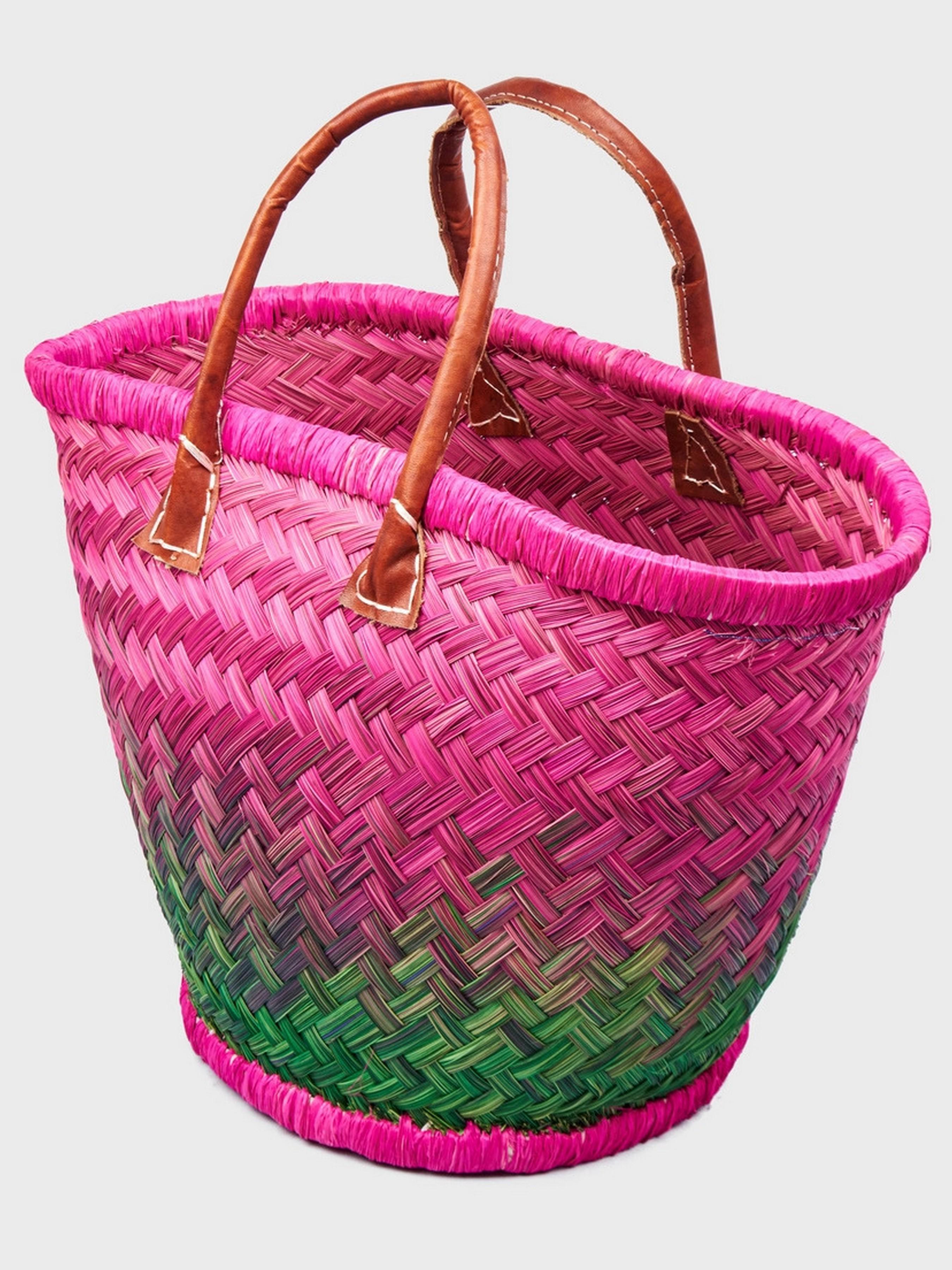 Сумка пляжна LE COMTOUR DE LA PLAGE Aravola Round 599 Рожевий/Зелений - фото 2