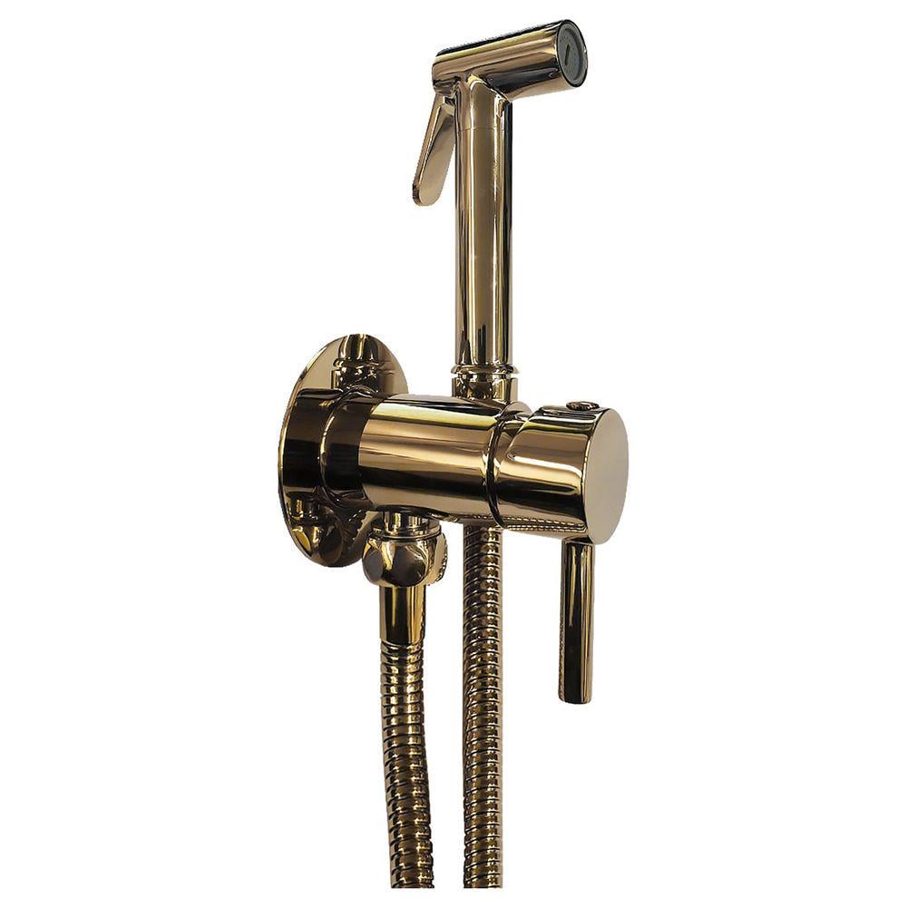 Гигиенический душ со смесителем Paffoni Tweet Round Mix Медовое золото (ZDUP110HG)