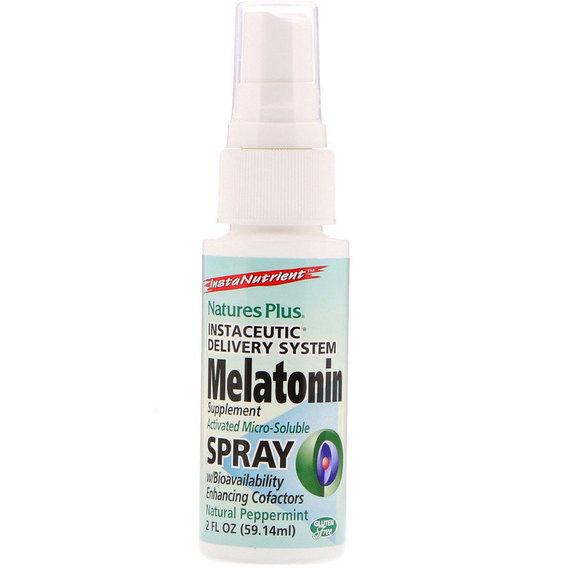 Мелатонін для сну Nature's Plus Insta Nutrient Melatonin Supplement Spray 2 ун. 59,14 мл Natural Peppermint (NTP4762)