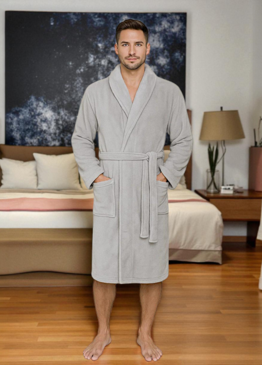 Халат мужской Livarno Dope Dyed L р. 52/54 Серый (7867)