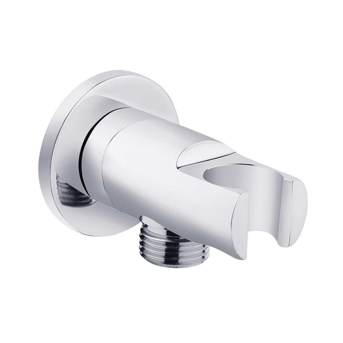 Подключение для шланга с держателем Perla круглый 1/2" ЗЗ Хром (PUD-PSA2431)