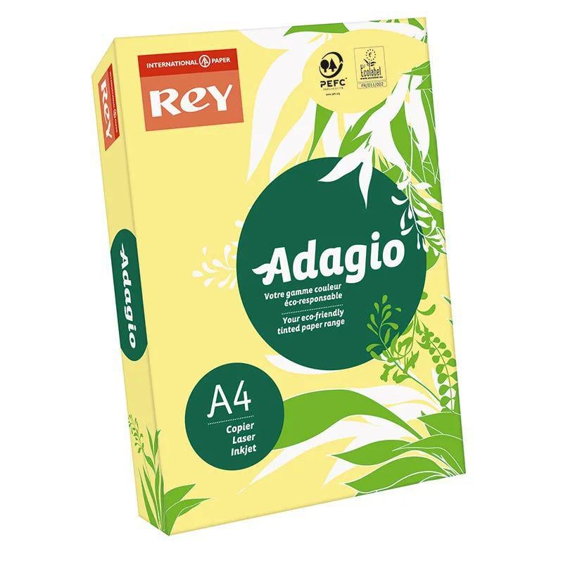 Папір кольоровий REY Adagio А4 80 г/м 500 аркушів Жовтий неоновий