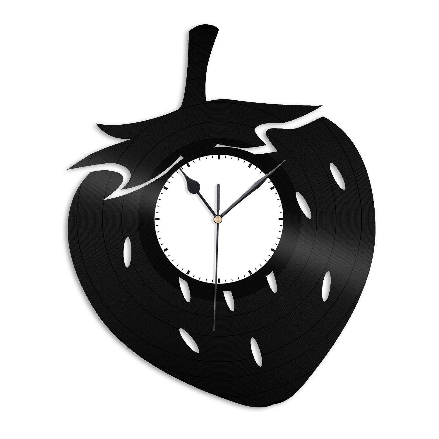 Часы настенные Клубника 1927 из виниловой пластинки