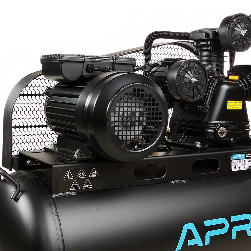 Компрессор Apro трехцилиндровый ременный OFBD-100X 8 Бар 3,0 кВт 530 л/мин 100 л 2 крана с маслом 0,8 л (850184) - фото 11
