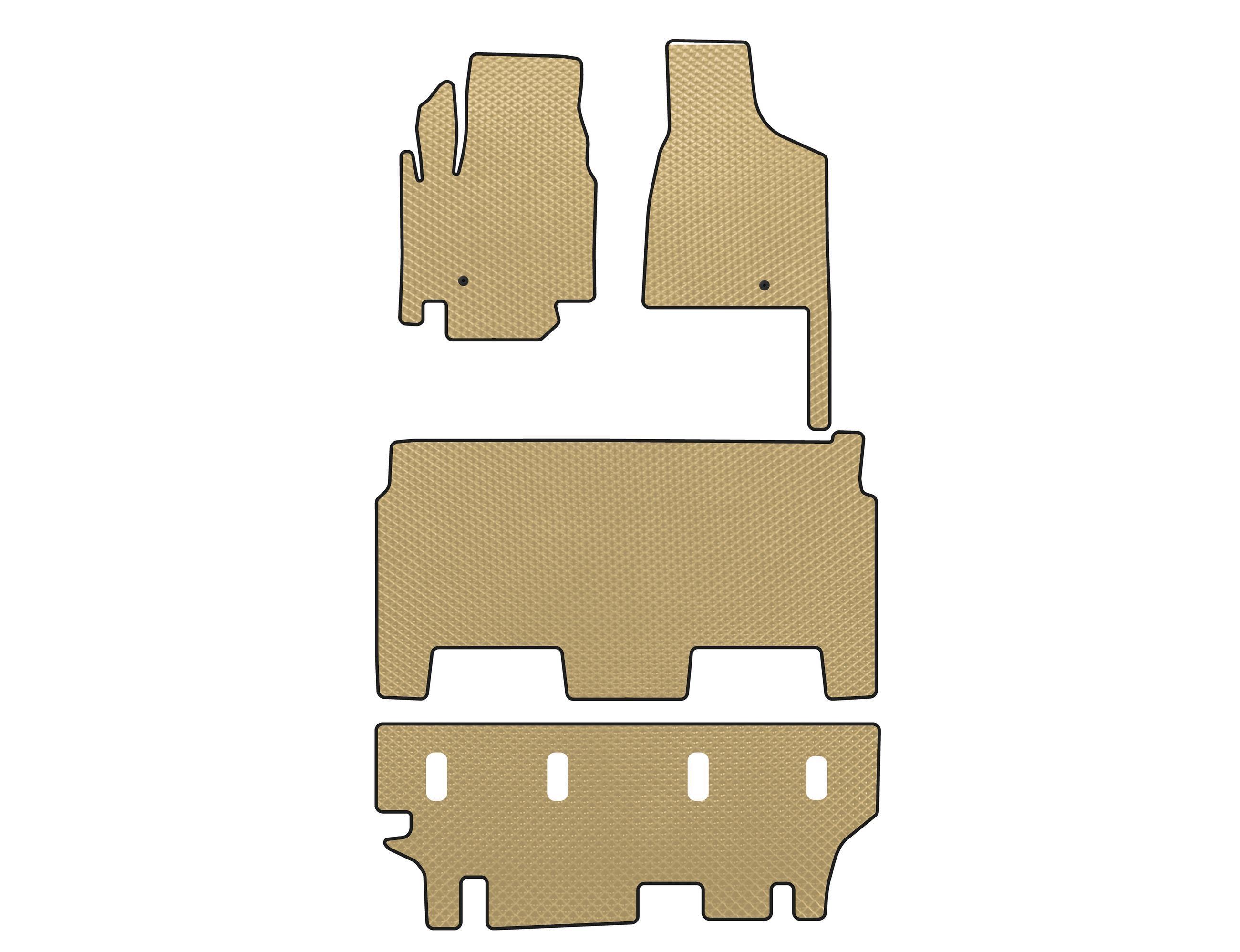 Коврики EVA Digital Designs для Dodge Grand Caravan V 2008-2020 гг. 3 ряда этилвинилацетат Бежевый