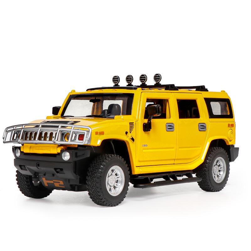 Игрушечная машинка Hummer H2 из металла звук мотора/свет фар 1:24 Желтый (VA-1333160647)
