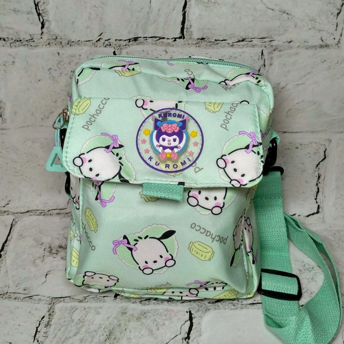 Сумочка детская для девочки кросс-боди с ремешком Почако 20х16х6 см Салатовый (25-575-S)