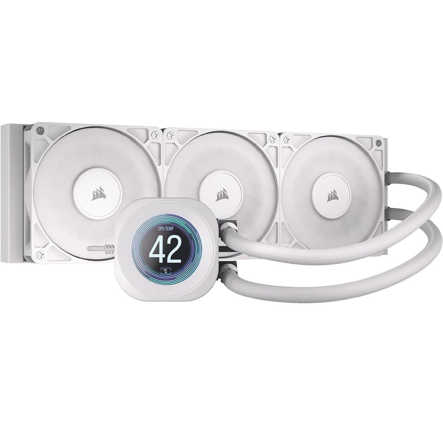 Система водяного охолодження із вентиляторами 120 мм Corsair Nautilus 360 RS LCD White (CW-9061034-WW)