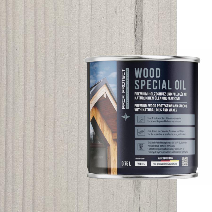 Лазурь на основе пчелиного воска и льняного масла ProfiProtect Wood Special Oil 0,75 л Nordic/White/300 (20757176)