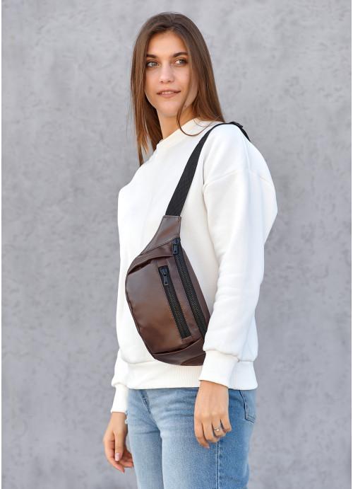 Сумка женская Sambag водостойкая Шоколадная (28523964) - фото 5 Сумка женская Sambag водостойкая Шоколадная (28523964) - фото 5