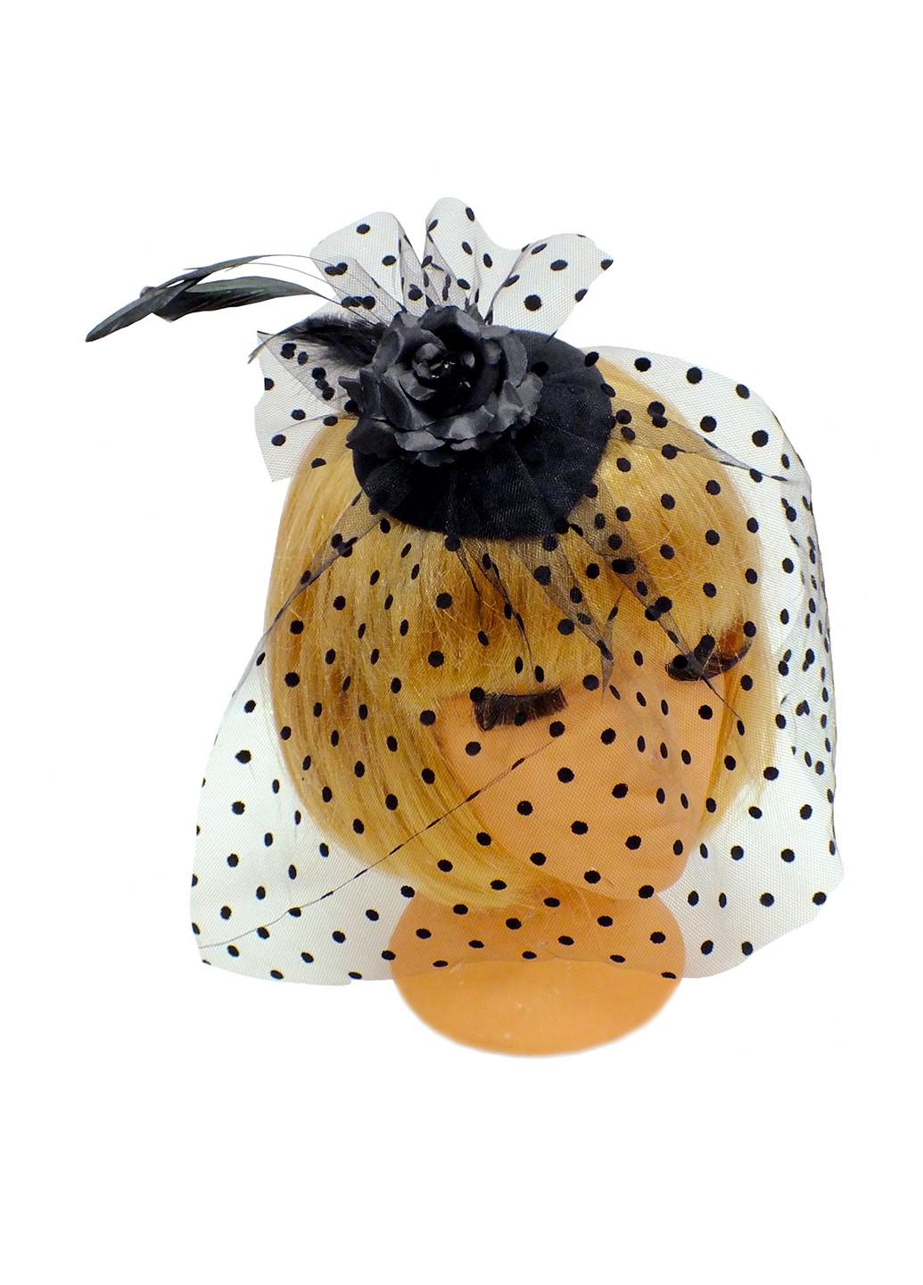 Шляпа-мини Карина с розой (16-716)