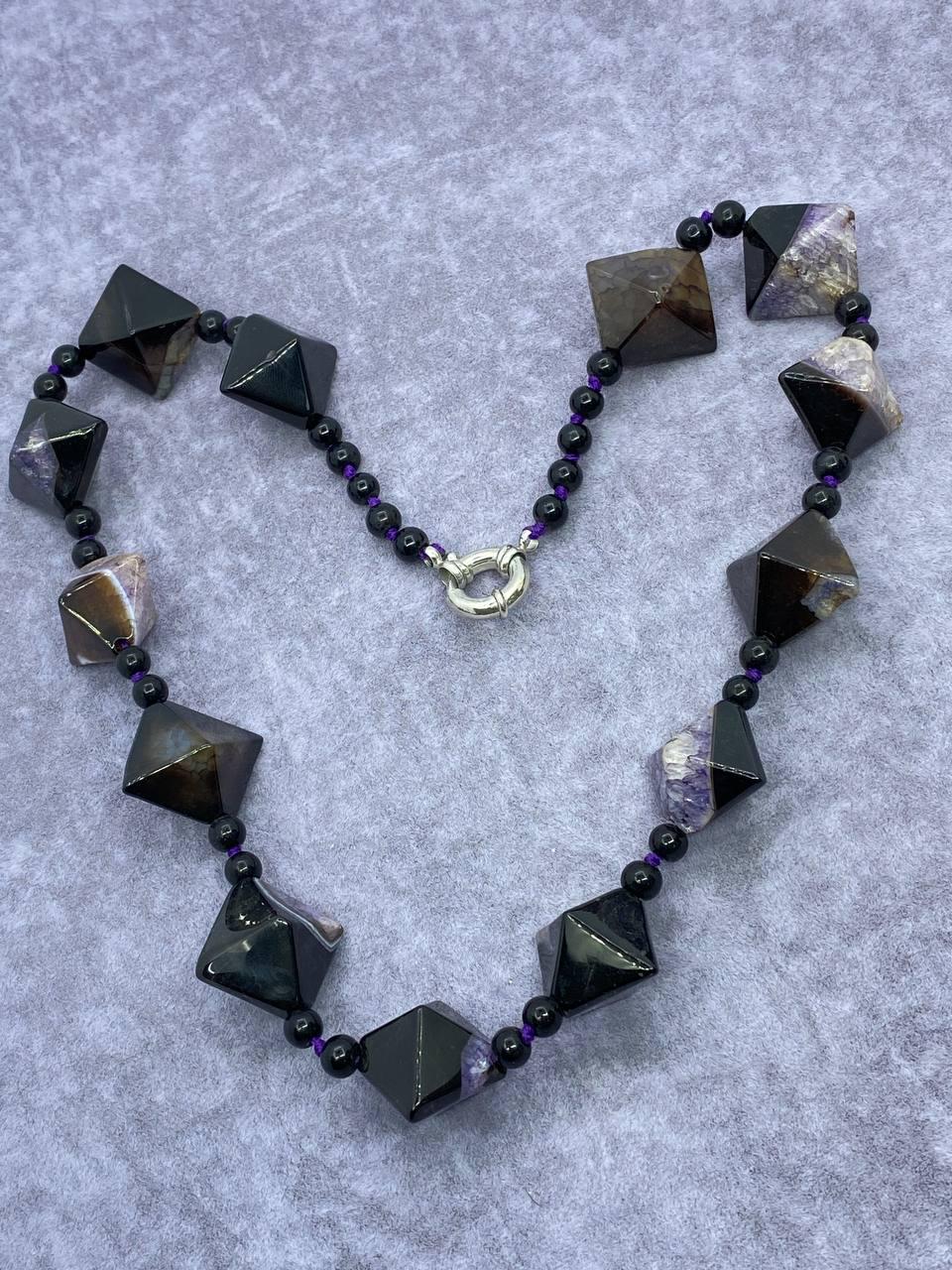 Бусы агат 52 см Разноцветный (9989)