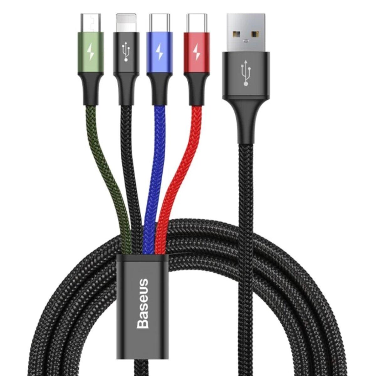 Кабель Baseus combo Fast CA1T4-B01 Micro-USB/Lightning/2хType-C 1,2 м Black (10826903)