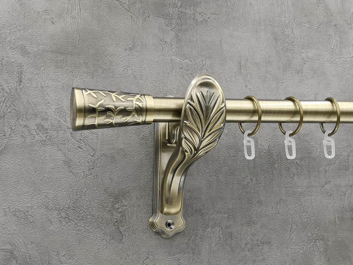 Карниз Quadrum Севілія гладка штанга одинарний ретро 25 мм 160 см Антик (262041941)