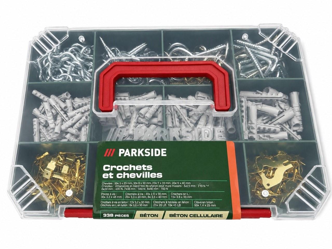 Набор крючков и дюбелей PARKSIDE 228 шт. в кейсе для бетона и газобетона