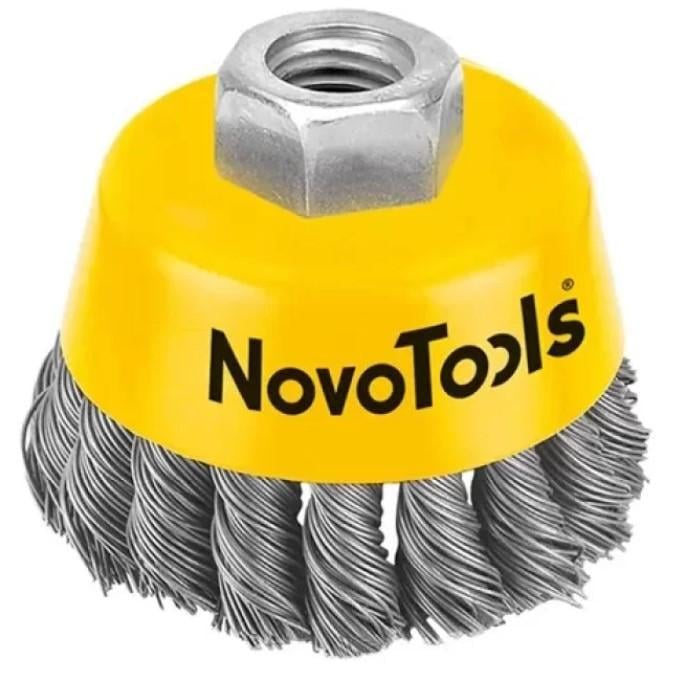 Чашечная проволочная щетка NovoTools NTWB12514ST 125 мм М14 с витой проволокой (22128)