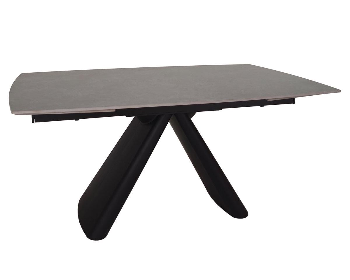 Стол обеденный Intarsio GREYSON CERAMIC 160/240х90 см Серый мат/Черный