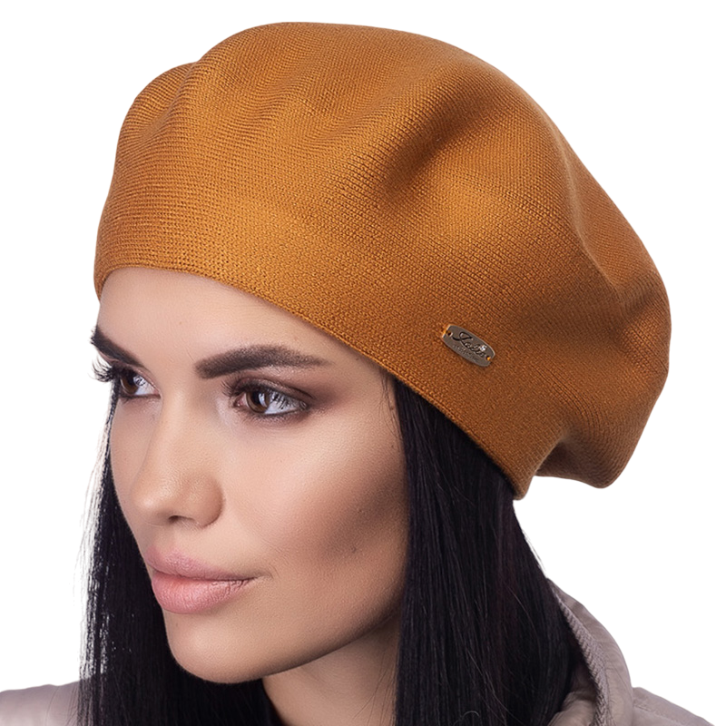 Берет женский Leks Клеопатра двойной шерстяной Горчичный (129049)