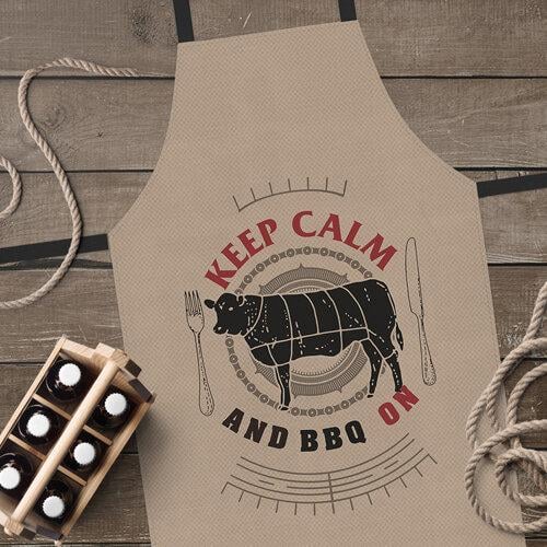 Фартук Presentville "Keep calm and BBQ on" Коричневый (FRTC_21M016) Фартук Presentville "Keep calm and BBQ on" Коричневый (FRTC_21M016)